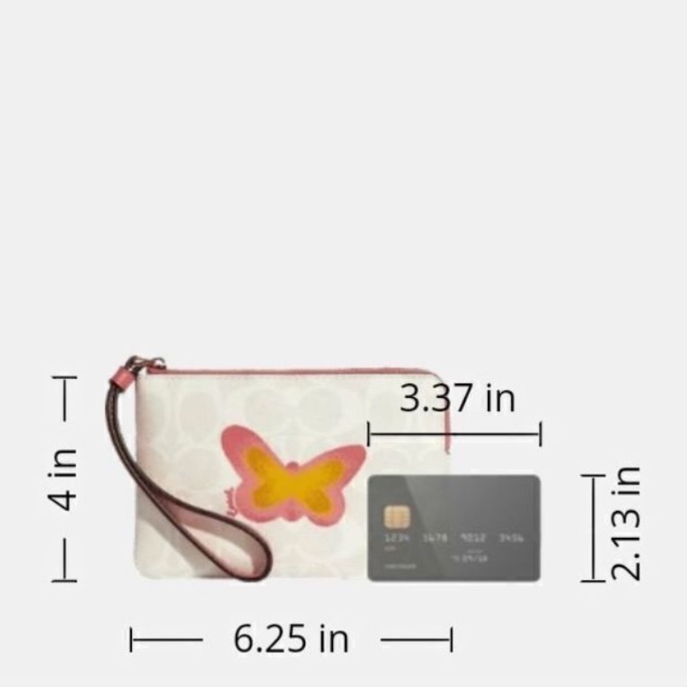 Coach Signature Canvas Wristlet with Butterfly Accent - Picture 5 of 11
